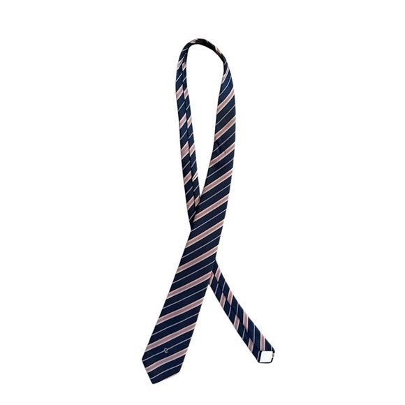 Dior Vintage Navy Striped Tie - Picture 2 of 3